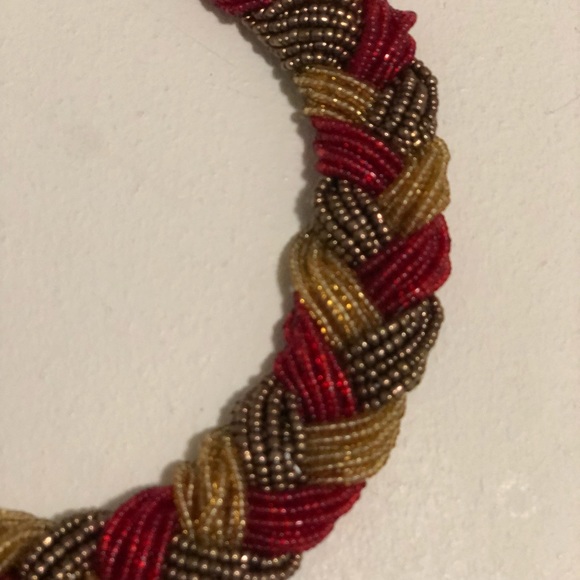 Red & Gold Beads Necklace - Picture 6 of 8